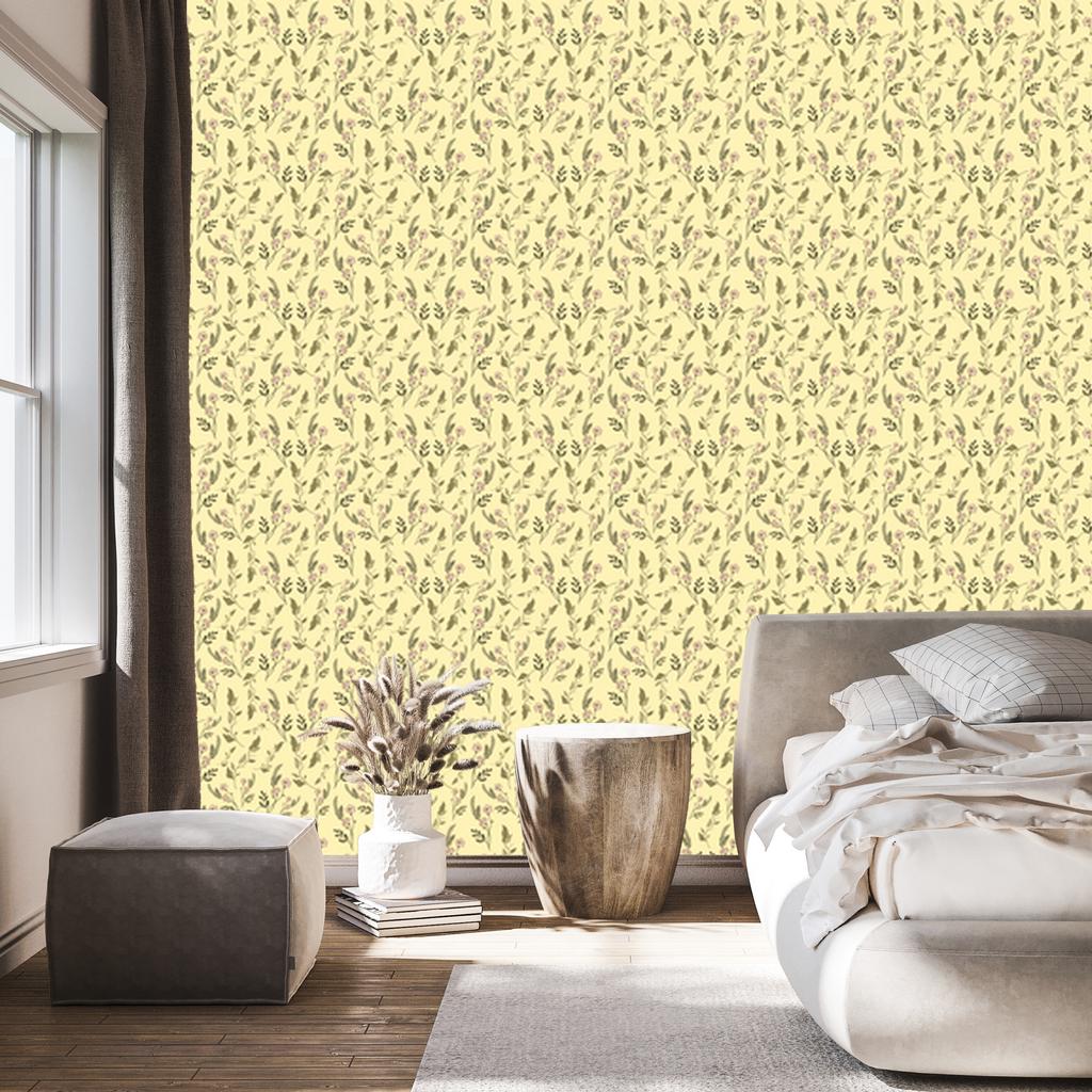 Wild Flowers Wallpaper Cream and Beige for Living Room and Bedroom 50x1000