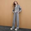 Sancai Song Yi Style Fleece-Lined Straight-Leg Casual Pants