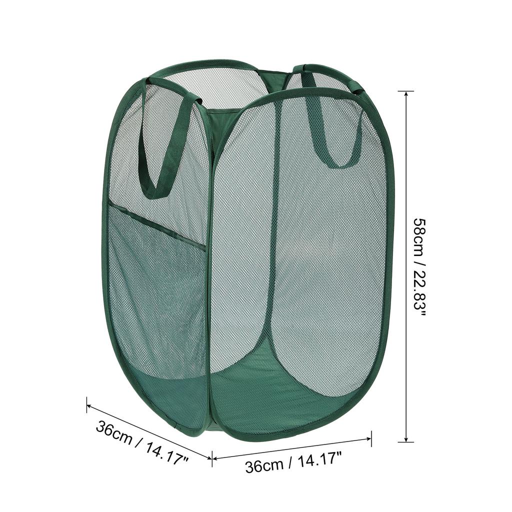 Home Bathroom Mesh Storage Basket Mesh Laundry Hamper Collapsible Laundry Baskets Bag for Laundry Room Travel 36 x 36 x 58cm