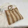 Соломенная сумка большой емкости, женская сумка для подмышек, полосатая сумка-тоут