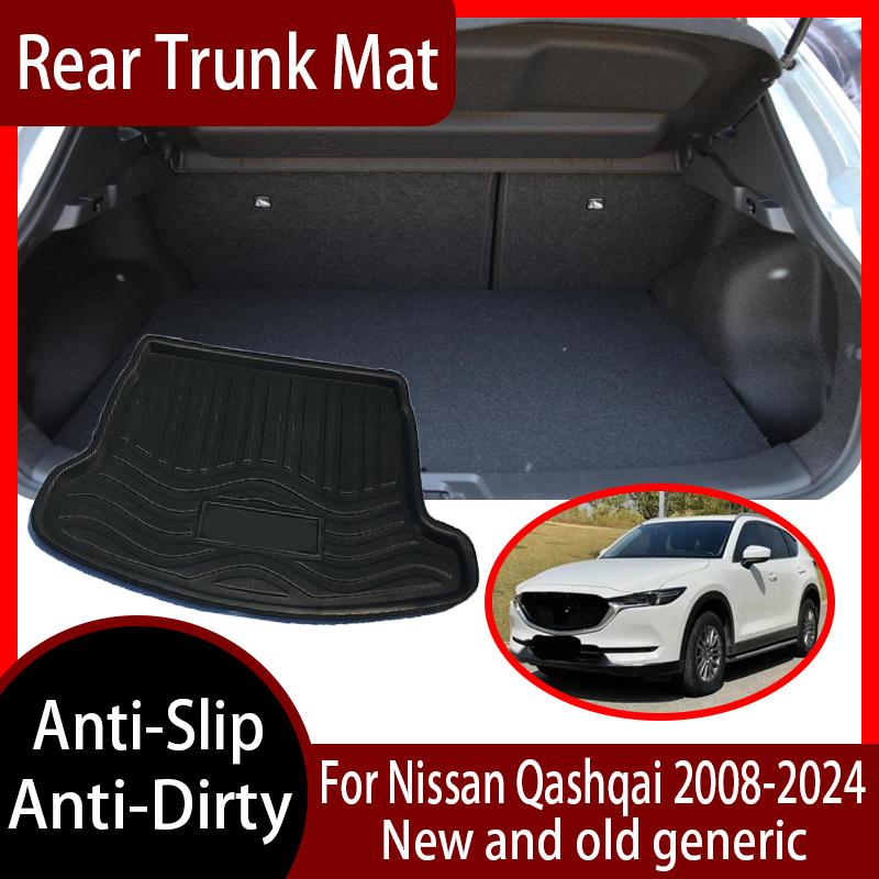 Car Trunk Mats For Nissan Qashqai 2008 2009 2010 2011 2012-2024 Rear Trunk Boot Liner Mat Cargo Floor Tray Carpet Mud Kick Pad