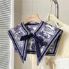 Women Shirt Detachable Fake Collar Ladies Floral Pattern False Fake Collar Vintage Half Shirt Necklace Shawl Shoulder Wraps