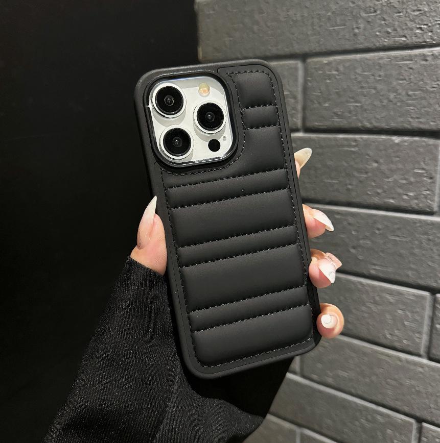 Женская полосатая пуховая куртка для iPhone 15 Pro Max, 14, 13 и 16 Pro Max
