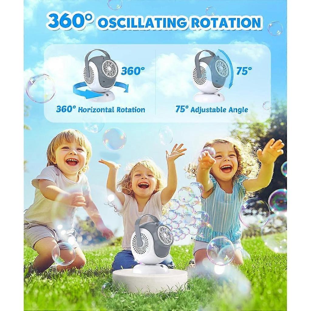 Bubble Machine - Auto 360° Rotation, 75° Tilt Range, Bubbles Blower Maker for Kids, Wedding, Birthday, Parties, Gifts