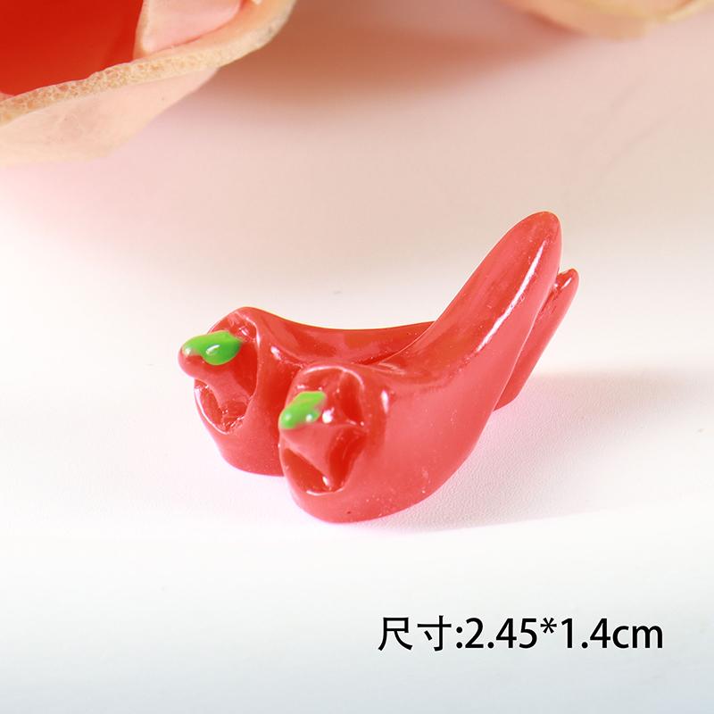 5 шт. искусственные фрукты смоляные украшения мини еда овощи кончики пальцев мини поделки своими руками заколки для волос чехол для телефона смоляные аксессуары