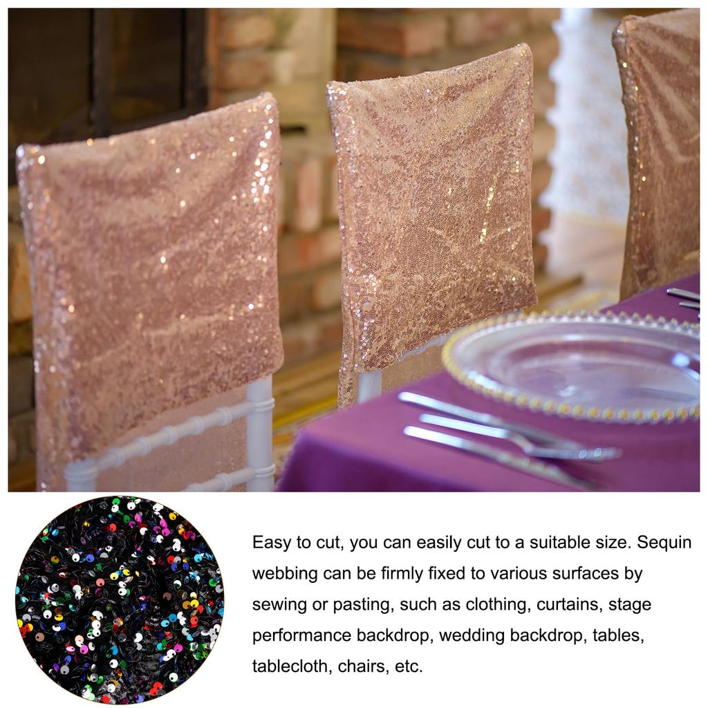 Rebower Iridescent Sequin Velvet Shimmer Sparkle Shiny Fabric for Dress Linen Birthday and Home 1 Multicolor Fabric, Backdrops, Parties, Decorations,