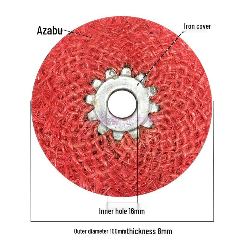 Feilu Red Sisal Polishing Wheel: 4-inch 100*16 Stainless Steel & Iron Cover Angle Grinder Cloth Wheel with Free Shipping
