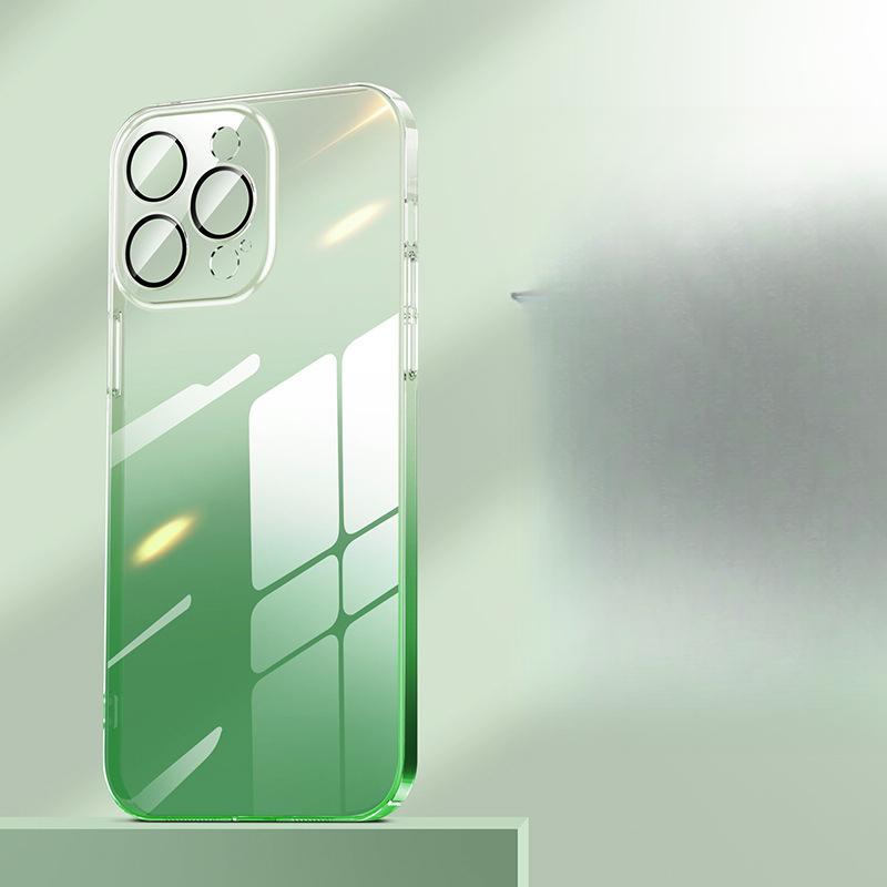 Подходящий для IPhone15 Ультратонкий чехол для телефона Градиент, Apple 14proMax Противоударный 13 Защитный чехол с полной пленкой для объектива