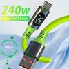 Светодиодный дисплей USB Type C 240 Вт Кабель быстрой зарядки Высокоскоростной кабель для передачи данных для IPhone 17 16 ProMax Samsung Xiaomi Google