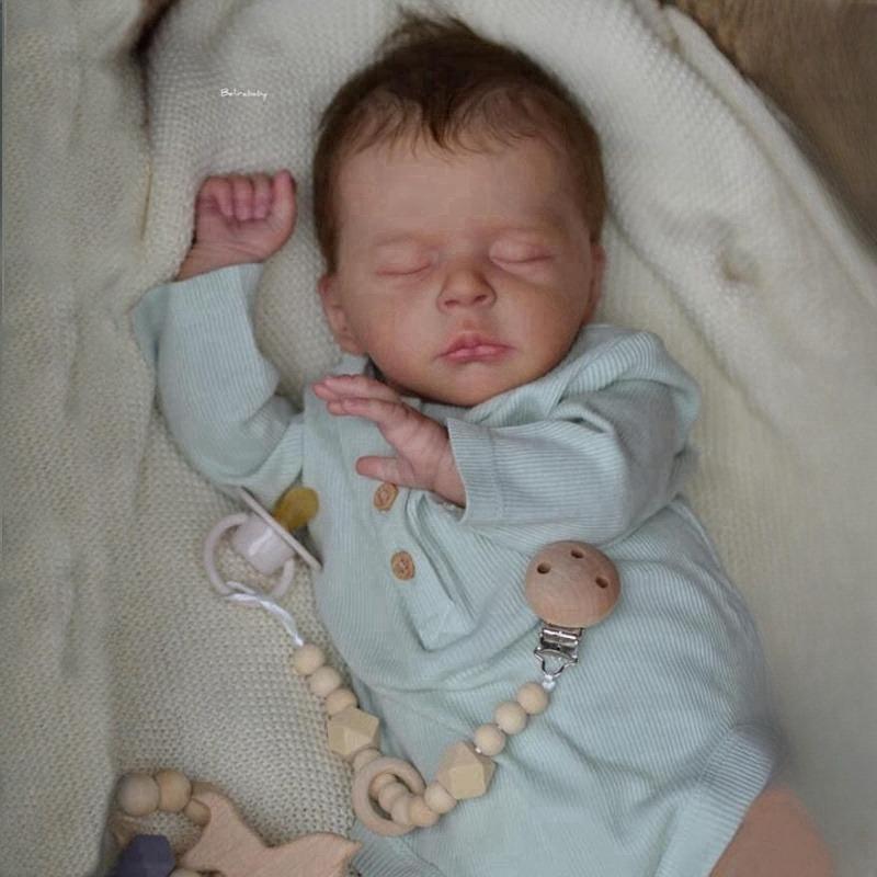 18-дюймовая живая кукла Bebe Reborn Doll Jude с мягким на ощупь тканевым телом, кукла для новорожденных, милая спящая 3D-кукла с имитацией кожи для детей, подарки на день рождения