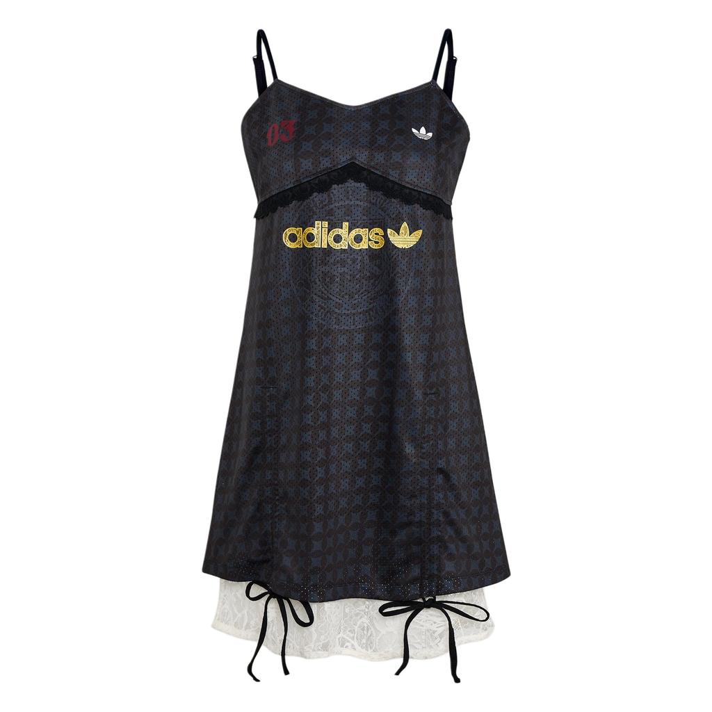 adidas Оригинальное Черное Платье Свободного Кроя Пэчворк Спортивное Платье-Майка Женские Платья KU4752