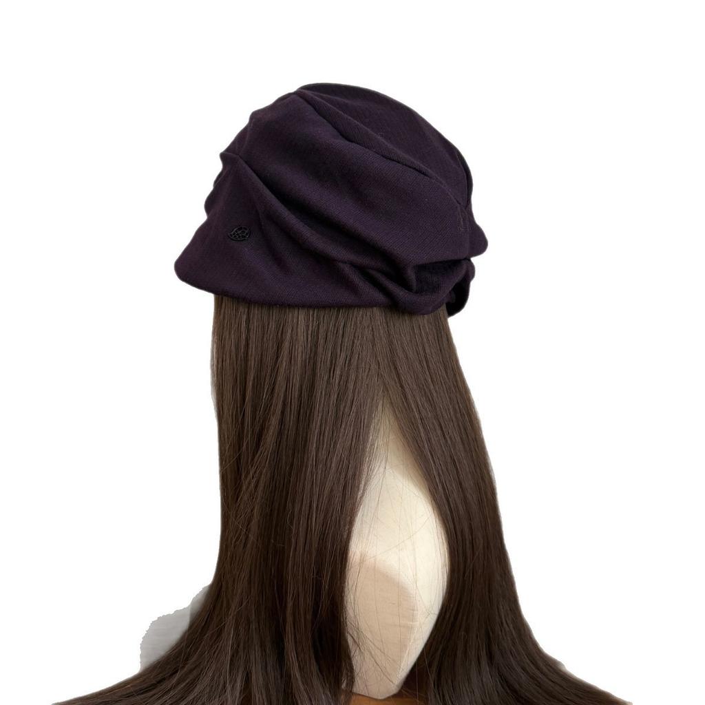 Autumn and winter three-dimensional fold cutting wool blended bucket cold hat women's winter versatile face small pile pullover hat