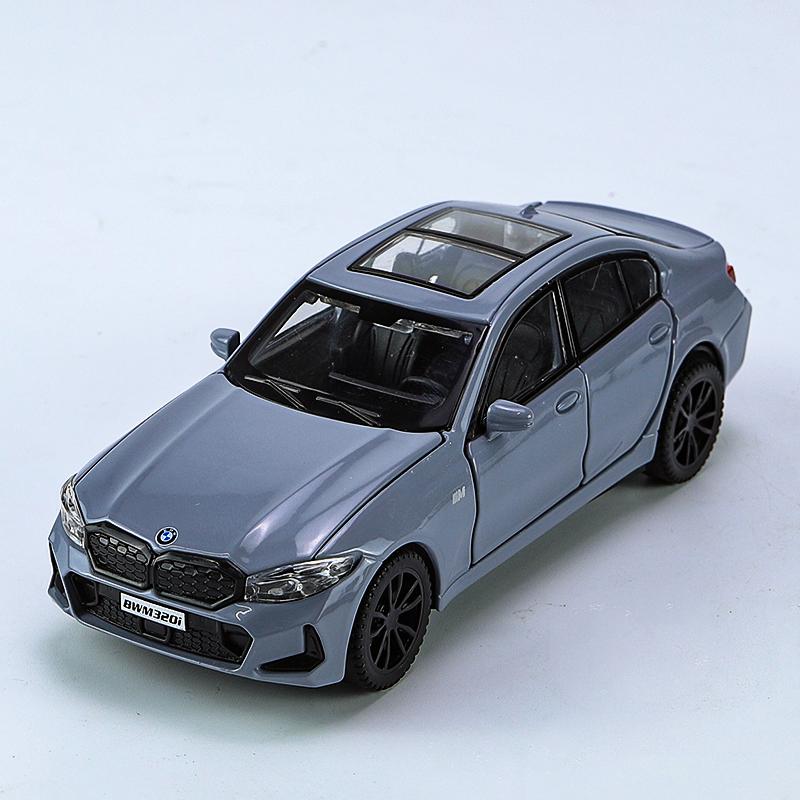 1/32 Scale BMW 320i THE 3 2023 Alloy Car Model Diecast Metal Toy Vehicles Model Simulation Sound and Light Collection Boy Kid Toy Gift