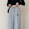 Серые спортивные штаны, женские свободные и тонкие повседневные брюки Wild Harlan, осенние корейские студенческие брюки с высокой талией