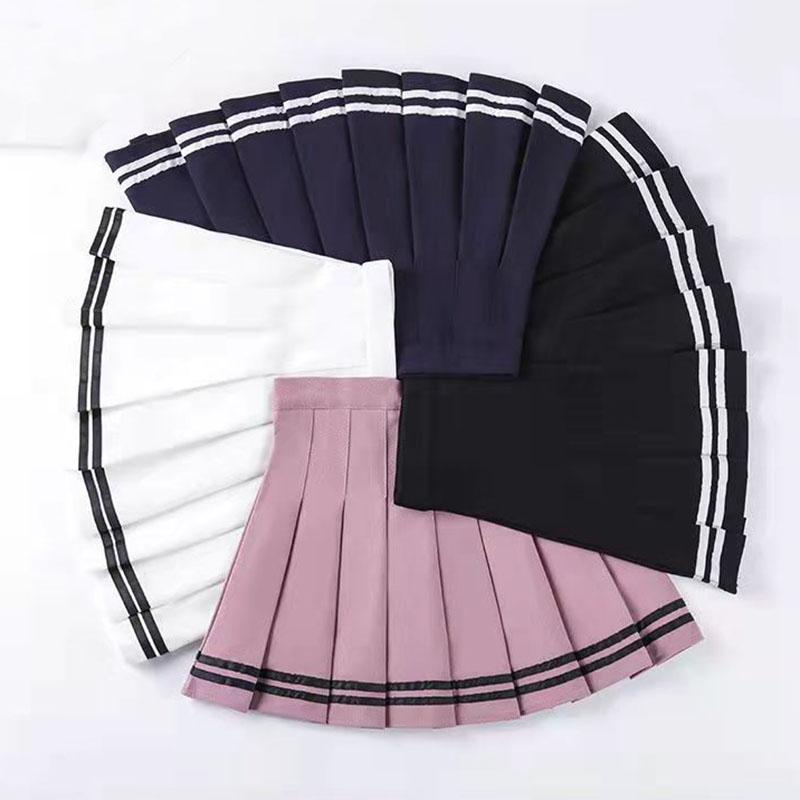 Юбки, женские вечерние полосатые юбки трапециевидной формы для девочек, школьная форма, юбки больших размеров, модная плиссированная юбка Y2k, повседневная тонкая мини-юбка