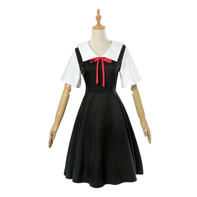 Anime Kaguya-sama Love Is War Shinomiya Kaguya Fujiwara Chika Black Dress Wig Costume Woman Uniform Skirt Halloween Cosplay