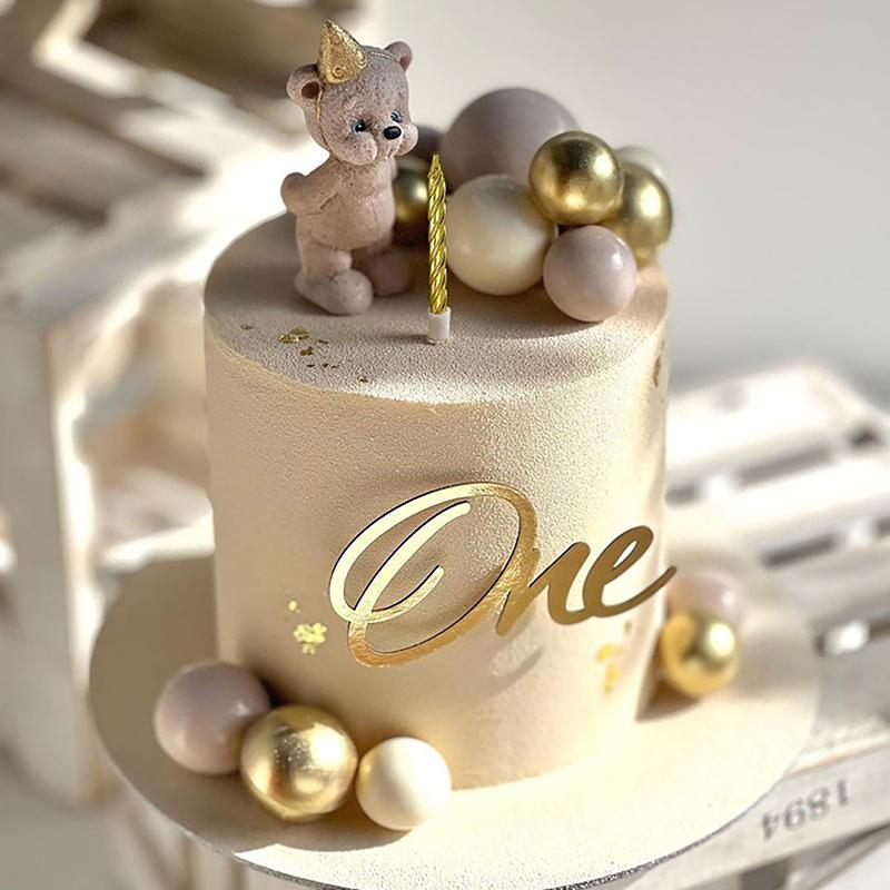 One Happy Birthday Cake Topper Acrylic Rose Gold One Cupcake Topper For Kids