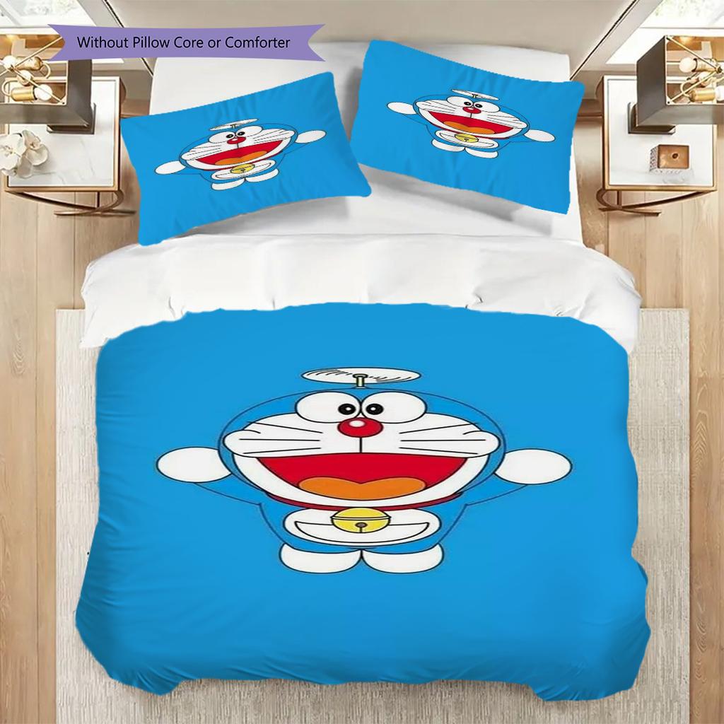 Doraemon Adventure Blue Hero'S Tale Threepiece Set 1 Duvet Cover 2 Pillowcase Without Core Bedding Set Soft And Comfortable