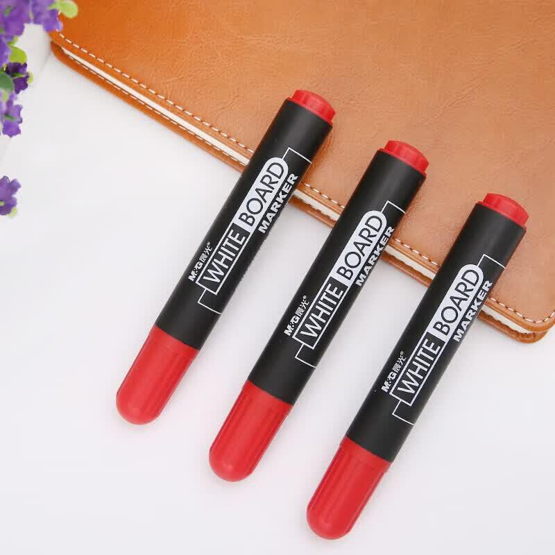 M&G Red Erasable Whiteboard Marker Pens, 12-Pack