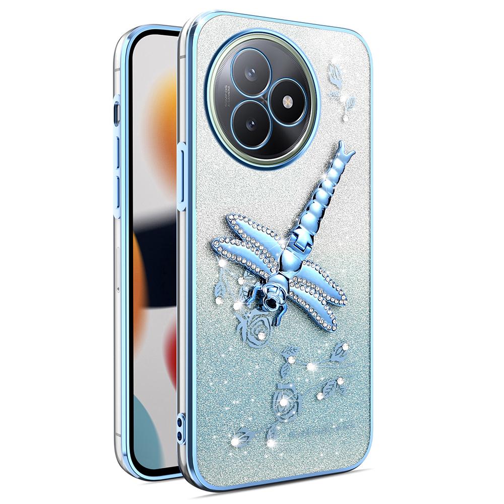 For Xiaomi Redmi K80 Ultra 5G Case Dragonfly Kickstand TPU Flowers Glitter Phone Cover