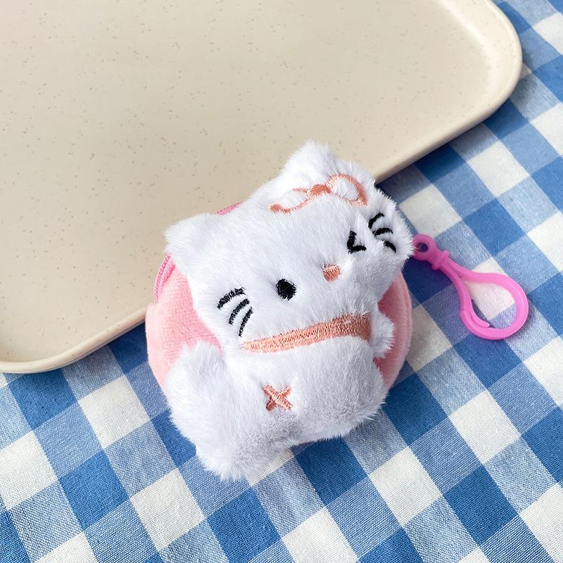 Милый Аниме Мультфильм Кт Сумка для Наушников с Кошачьими Ушками Креативное Украшение для Рюкзака Портативный Кавайный Мини Кошелек для Монет Подарки на День Рождения