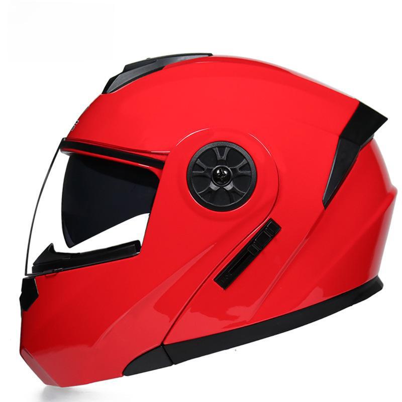 ORZ Double Lens Flip-Up Electric Car Helmet - Anti-Fog, Unisex, Four Seasons, Semi-Motorcycle