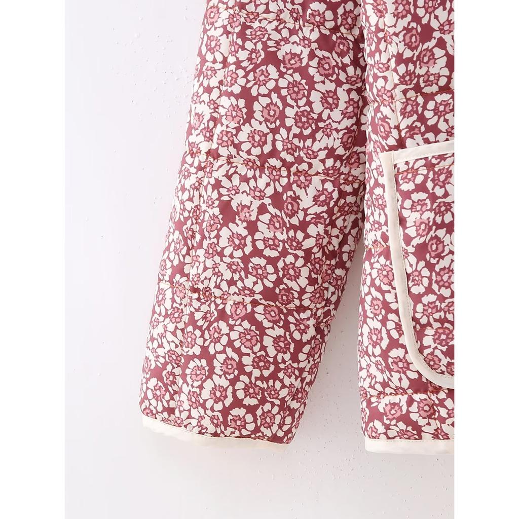 GMXIA Женские винтажные повседневные куртки и пальто с цветочным принтом на осень-зиму с длинным рукавом и квадратным воротником