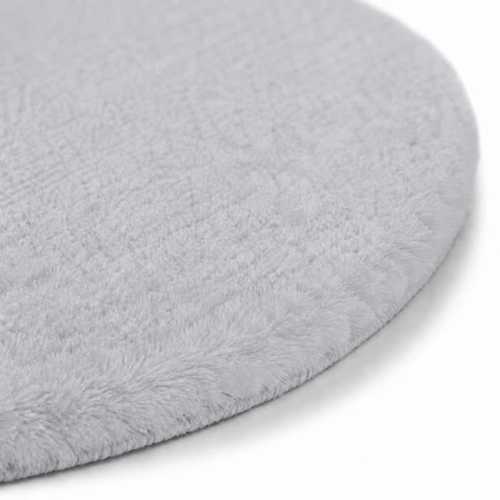 Tapis - THE DECO FACTORY - SIBERIE - Rond 120x120 cm - Extra-doux polyester - Gris clair