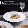 Wuhe 11.5-inch White Bone China Pasta Plate with Black Rim
