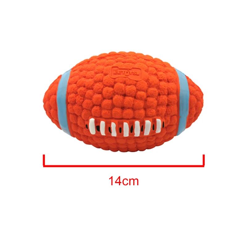New Pet Dog Natural Latex Sound Toy Ball Rugby Volleyball Soccer Anti Bite Interactive Dogs Teething Chewing Toys Pet Products