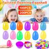 200/100pcs Easter Egg Twisted Opening Eggshell Waterproof Gift Packing Box Reusable Empty Bright Eggshell for 2025 Spring Easter