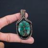 Подвеска ручной работы с Древом жизни, созданный в лаборатории изумрудный драгоценный камень, обернутая чистой медной проволокой