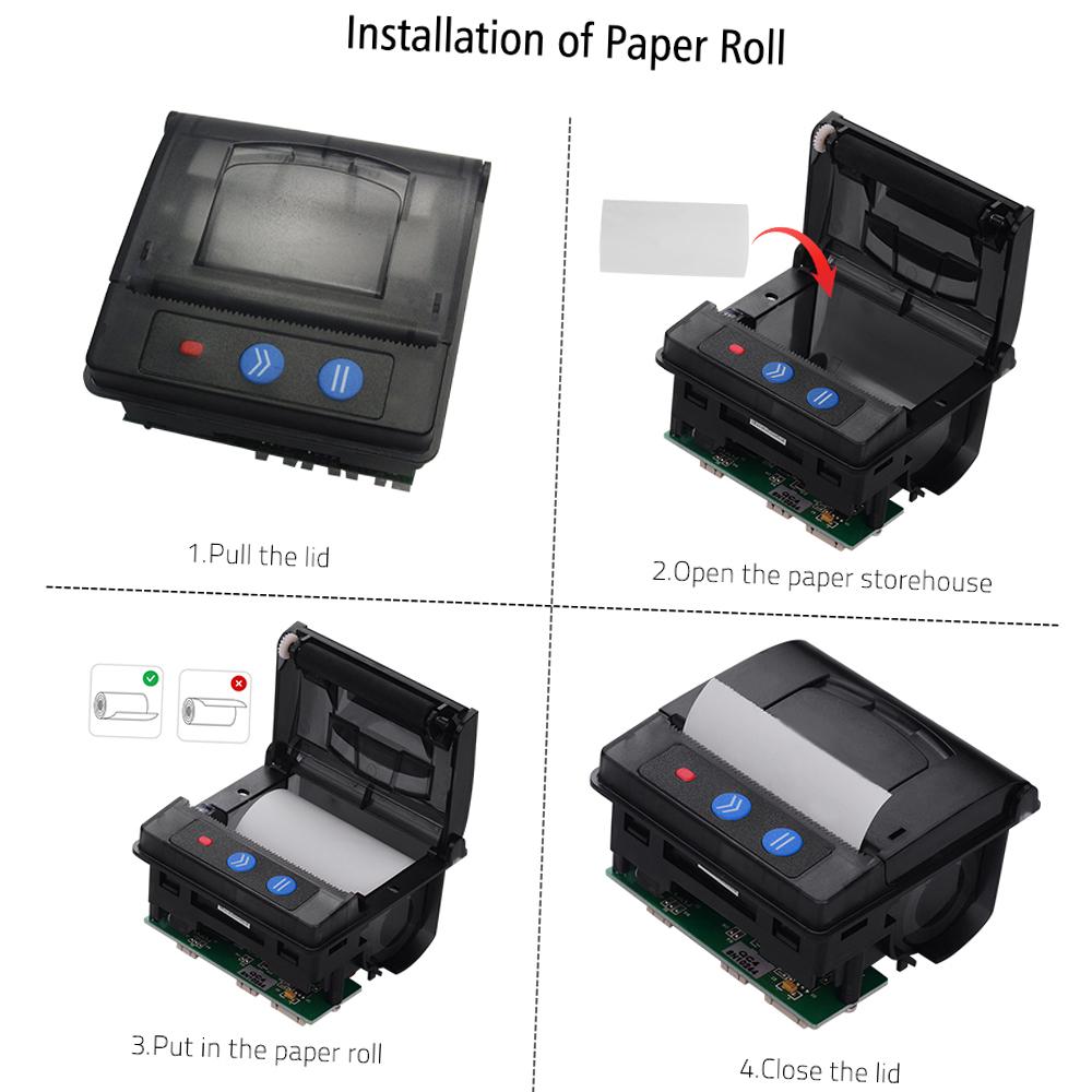 GOOJPRT QR203 Printer Module 58mm Low Noise Direct Thermal Printing Mini Panel Mobile Receipt Printer Serial Interface