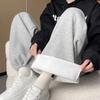 Light Gray Sweatpants Women's Autumn and Winter New High-waisted Small Loose Casual Narrow Version Straight-leg Pants Fleece Sweatpants