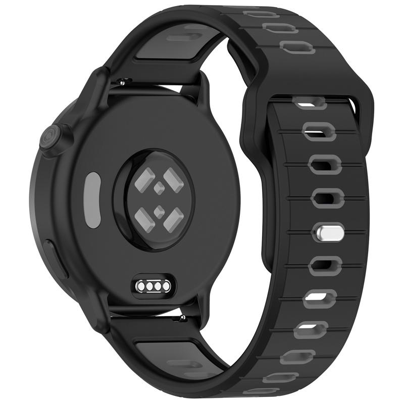 Силиконовый ремешок 20 мм 22 мм для Garmin Forerunner 245 645 255 265 с горизонтальной полосой, двухцветный, дышащий.