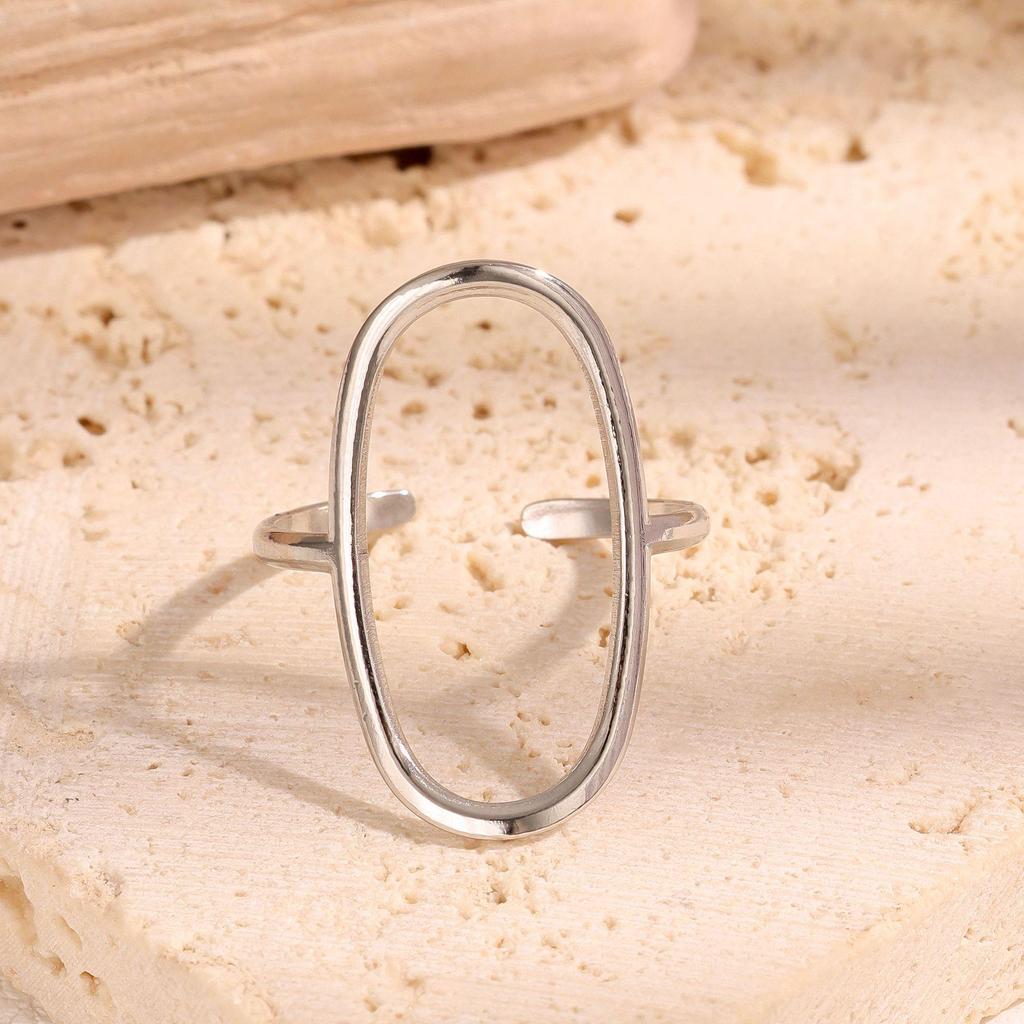 Stainless Steel Open Ring: Versatile European & American Style, Non-Fading Fashionable Titanium Steel.