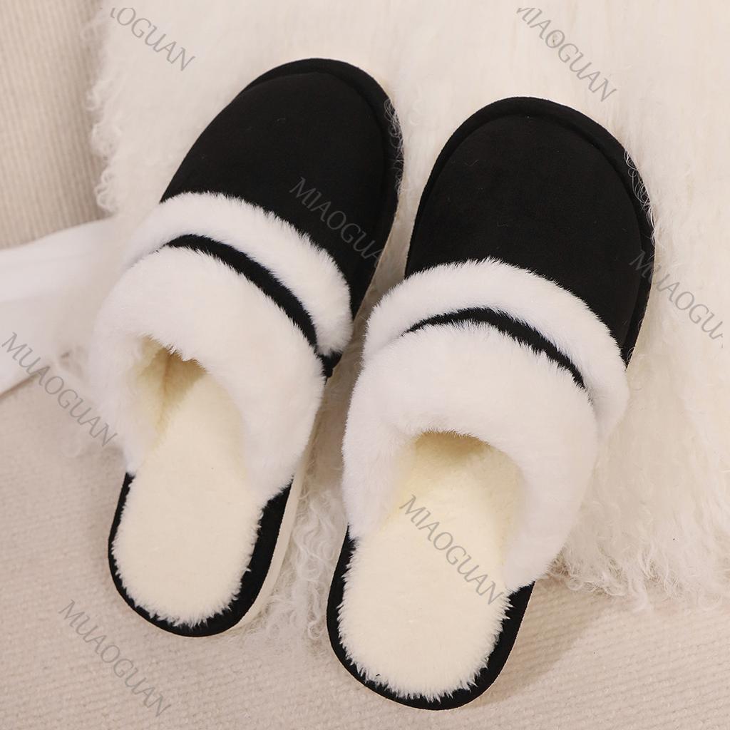 Fashion Women Winter Warm Ful Slippers Women Slippers Couple Home Slippers Indoor Plush Size Casual House Flat Bottom Slides Shoes