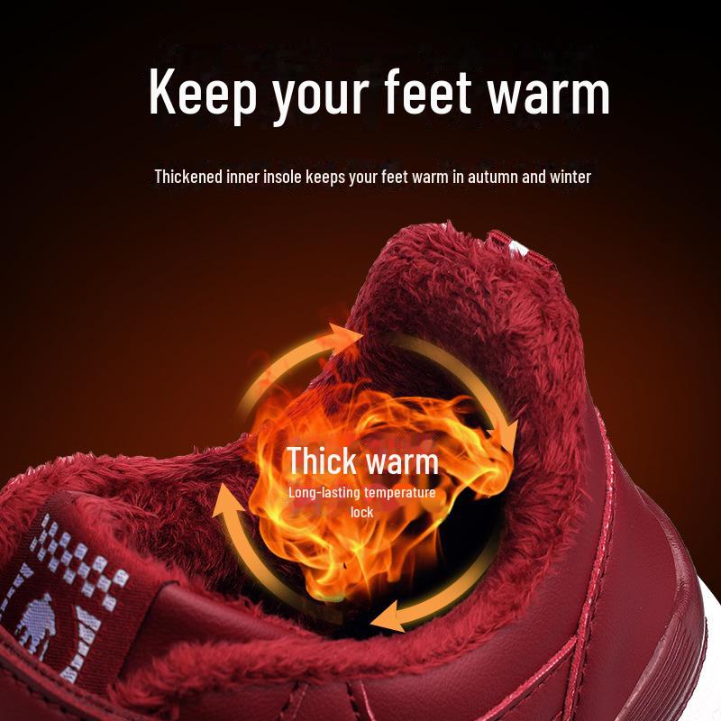Мужские и женские зимние нескользящие полуботинки для ходьбы — толстые, теплые, с бархатной подкладкой, MX2066