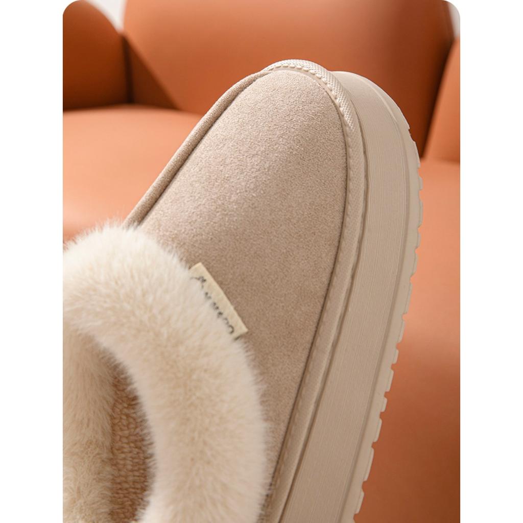 Хлопковые тапочки для женщин, Зимние домашние, На толстой подошве, Противоскользящие, Сумка для верхней одежды с теплыми и плюшевыми хлопковыми тапочками для мужчин