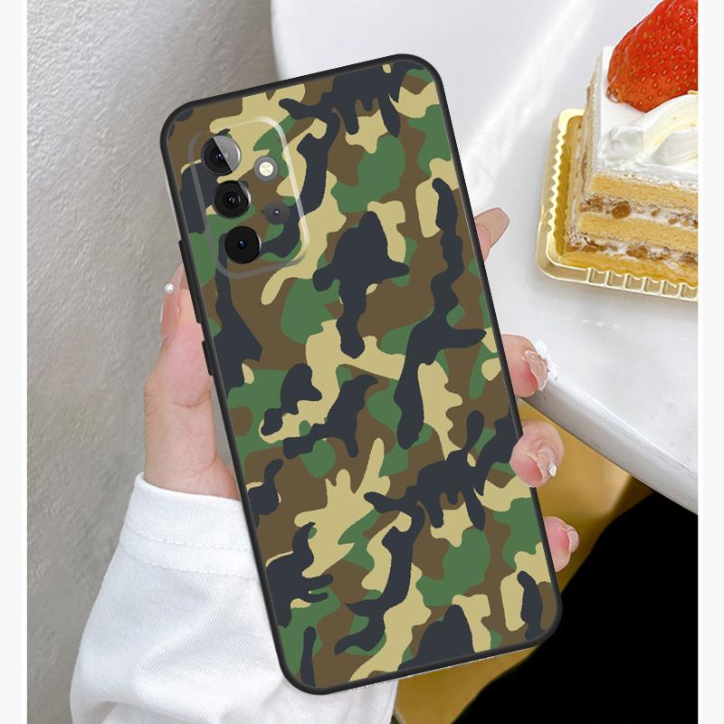 Чехол с камуфляжным узором в стиле милитари для Samsung Galaxy A15 A25 A35 A55 A51 A71 A12 A32 A52 A13 A33 A53 A14 A34 A54, чехол