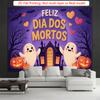 Party Backdrop Halloween Flat Ghosts Pumpkins Haunted House Spooky Event Photo Background Party Decor