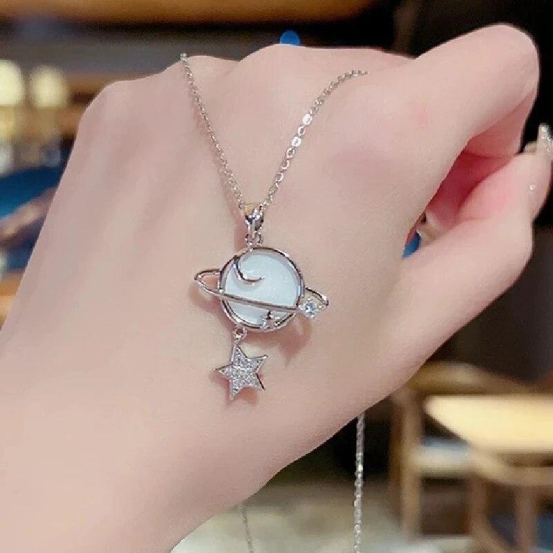 1 Pcs Light Luxury Cool Wind Long Series Gold Plated Copper Pendant With Stainless Steel Chain Combination Of Necklaces