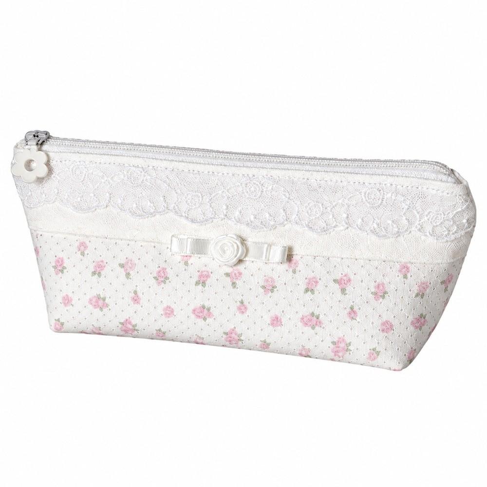 Large Capacity Pen Bag Lace Floral Design Stationery Organizer Fresh Pencil Case Gift