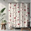 Red Heart Shower Curtain Cream Background Waterproof Anti Mold Bath Liner Romantic Valentine Decoration For Bathroom Home