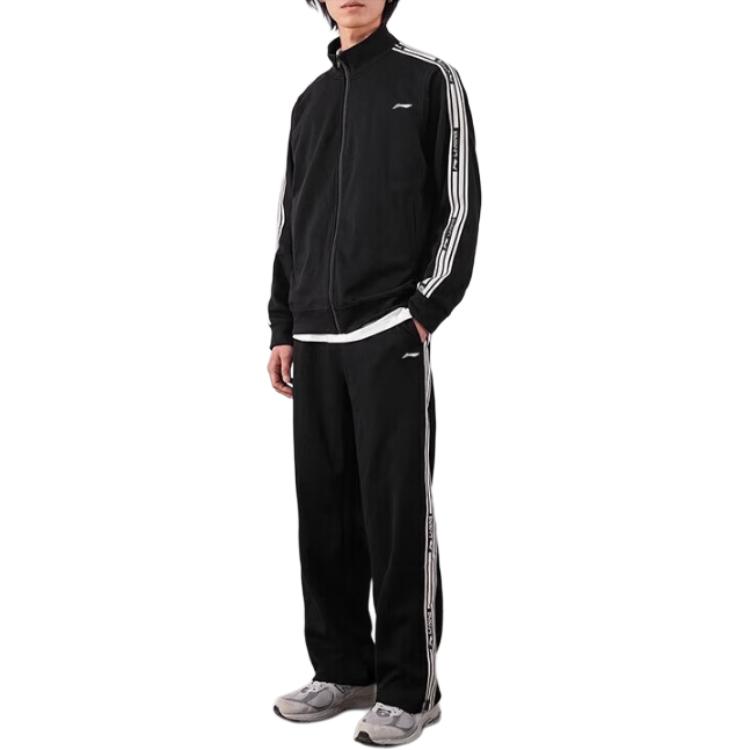 Мужская куртка Li Ning Sports Fashion Series с длинным рукавом и воротником-стойкой, логотипом и застежкой-молнией YWDU467-1