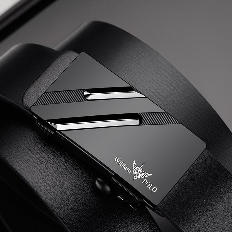 Мужской ремень из натуральной кожи Emperor Paul с автоматической пряжкой - Молодежный минималистичный дизайн