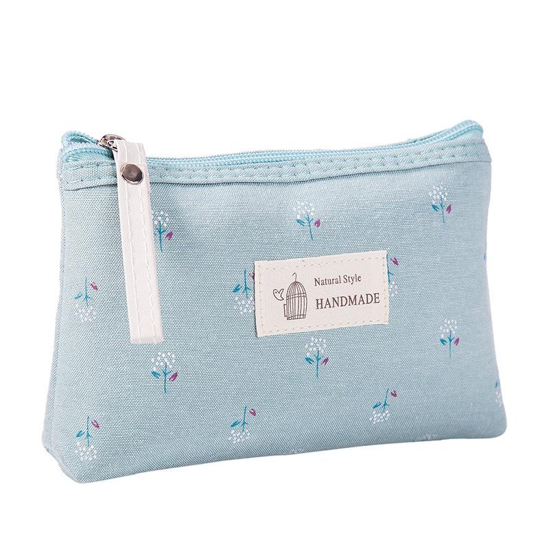 Fashion Printed Canvas Makeup Bags Portable Zipper Travel Cosmetic Organizer for Women Toiletry Pouch Side Bag for Ladies