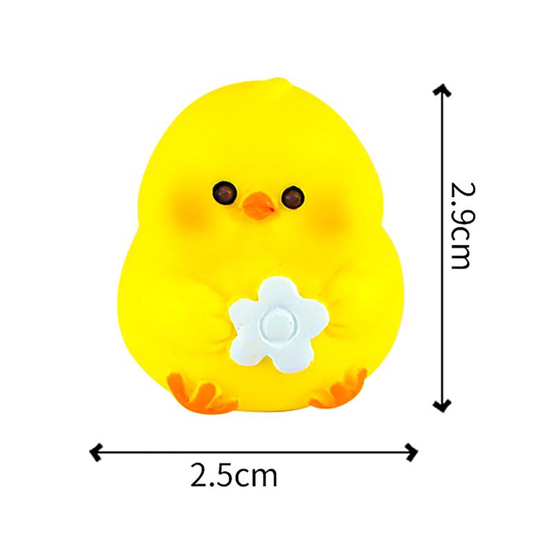 Миниатюрные фигурки, милые желтые цыплята, животные, микро-ландшафтные украшения для украшения дома, декор комнаты, настольные аксессуары