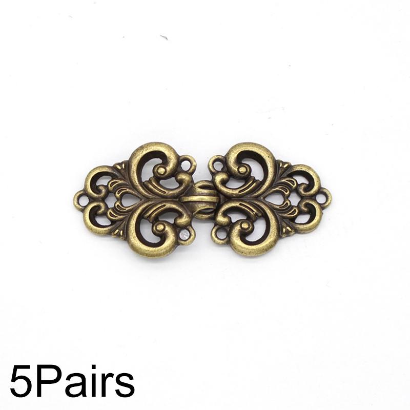 5 пар/упаковка Застежка Ретро Клипса для кардигана Застежка для одежды Сплав цинка DIY Вихревой цветок Застежка для кейпа/накидки Пуговица