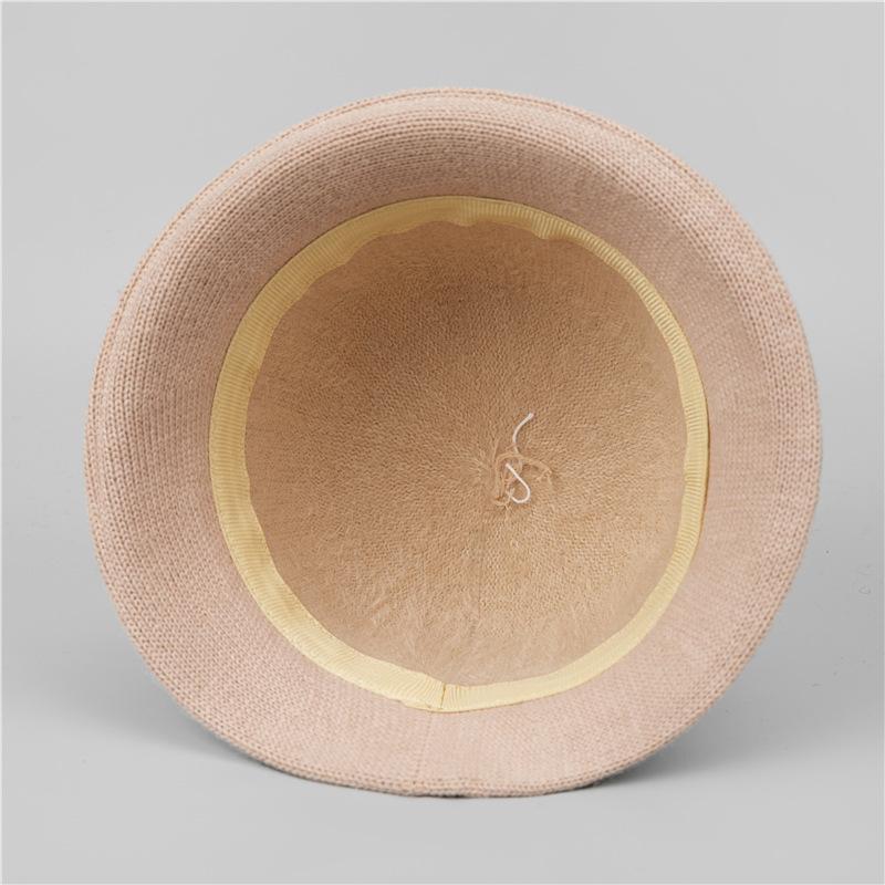 French Vintage Style Rolled Brim Cloche Cap Casual Felt Fisherman Hat, Breathable Non-Stretch Material with Embossed Craftsmanship